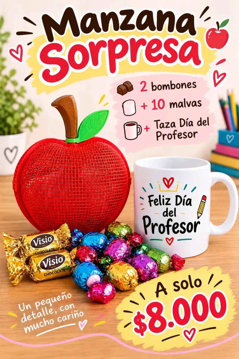 Set Regalo Manzana Sorpresa Día del Profesor