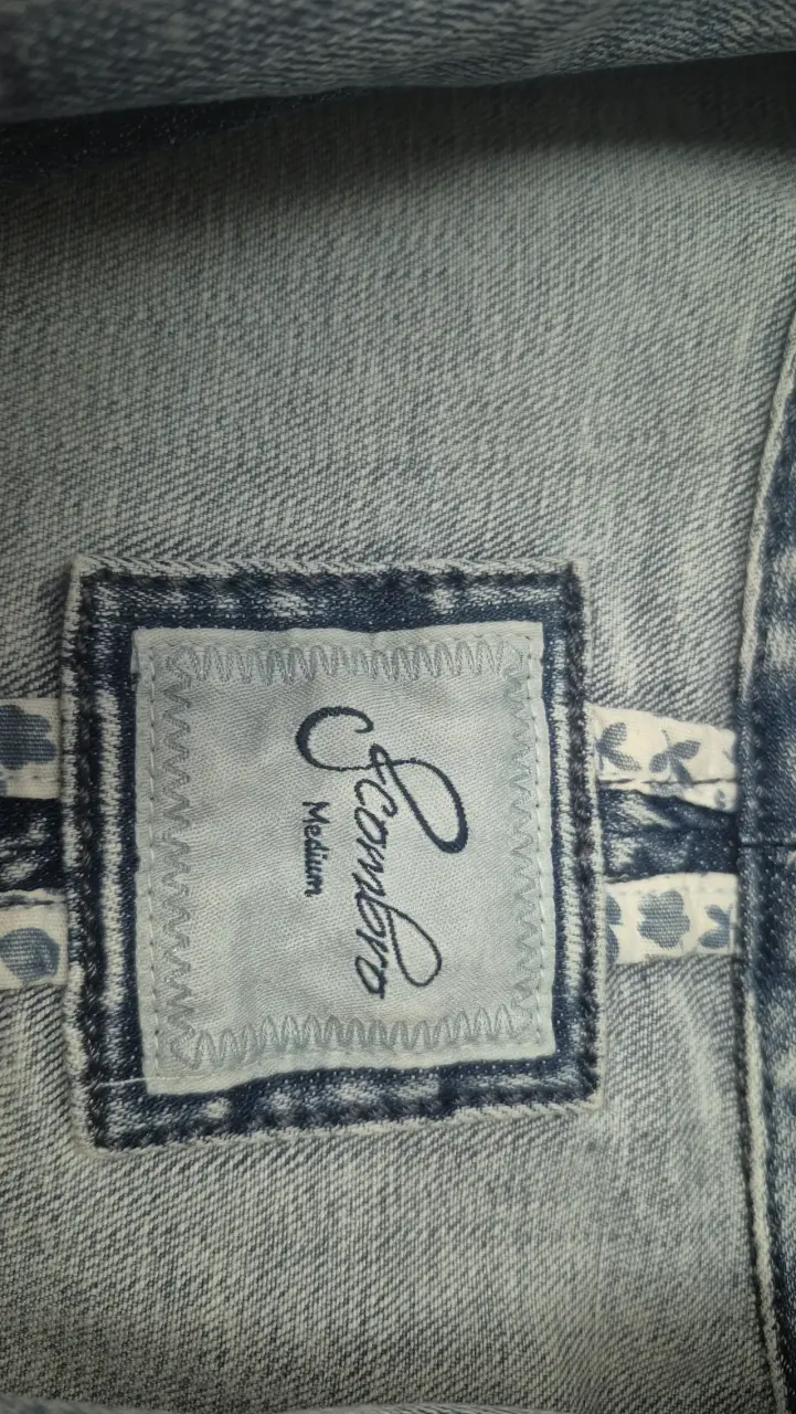 Chaqueta de mezclilla azul claro para mujer - 3