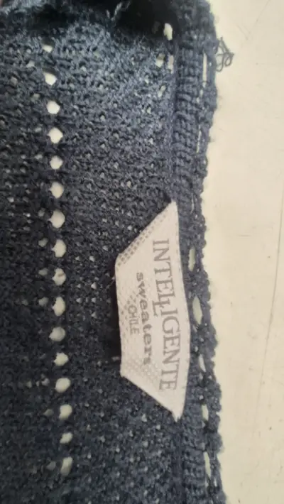 Cardigan tejido azul marino - miniatura 2