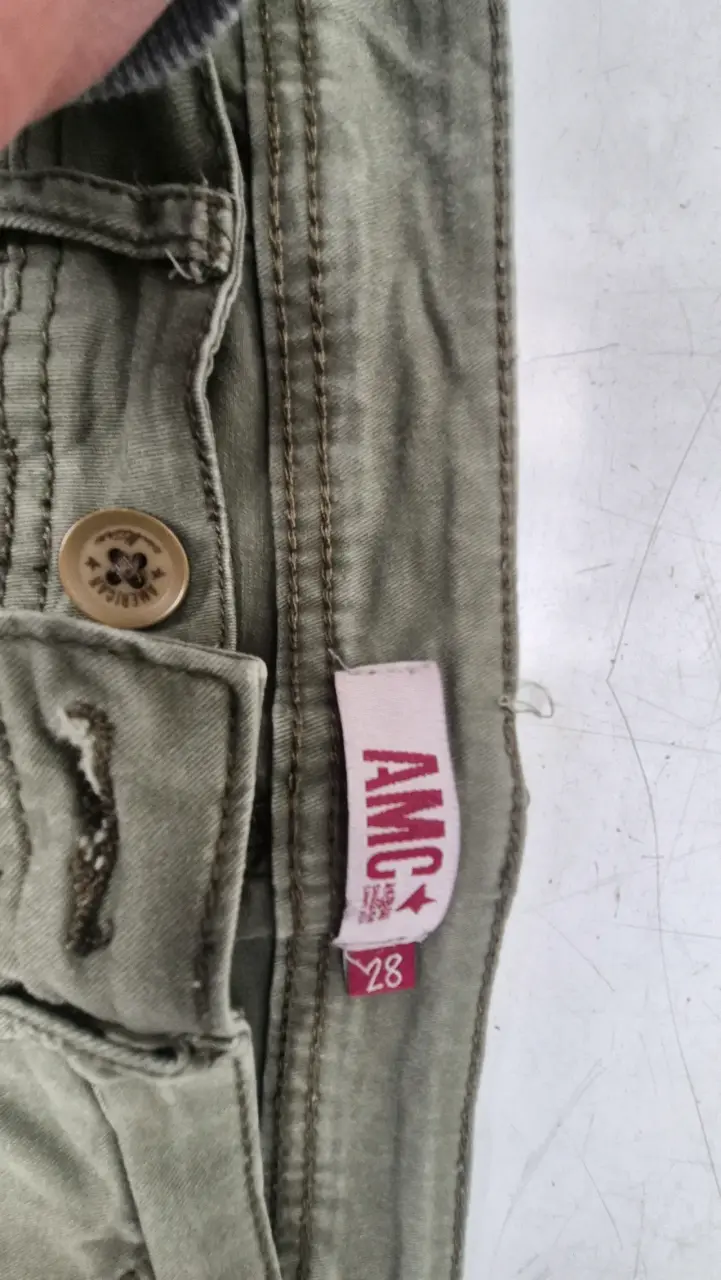Pantalones cargo verdes AMC talla 28 - 3