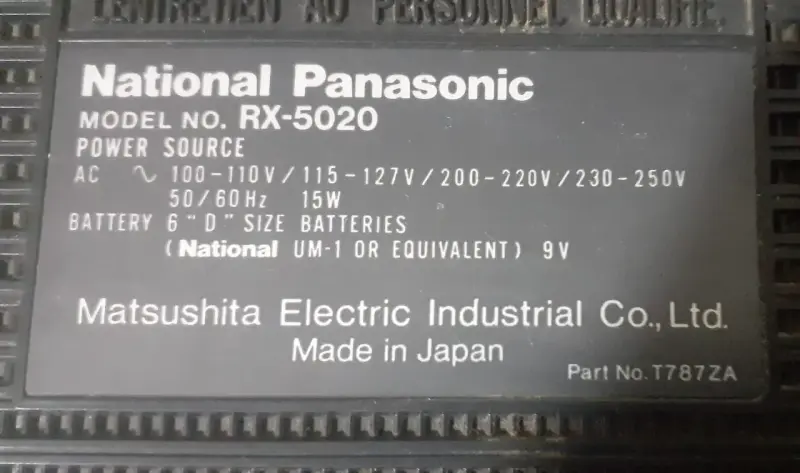Radio cassette vintage National Panasonic RX-5020 - 3