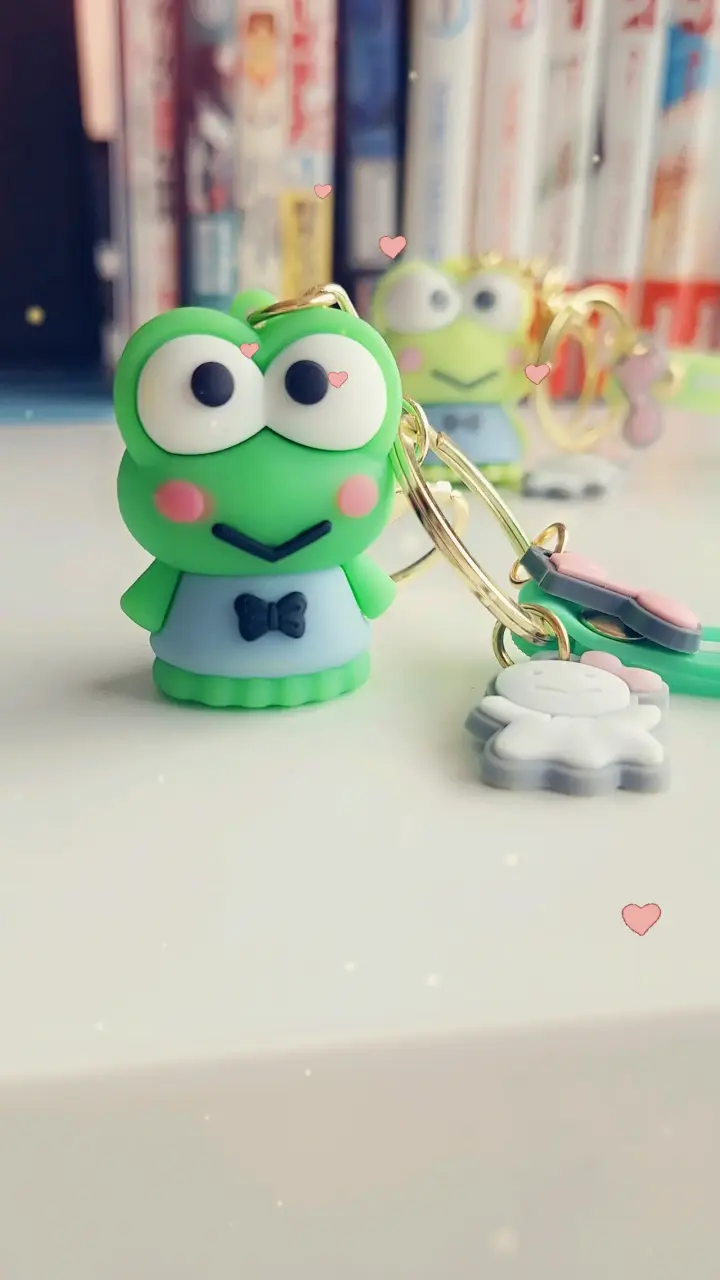 Llavero de goma Keroppi verde