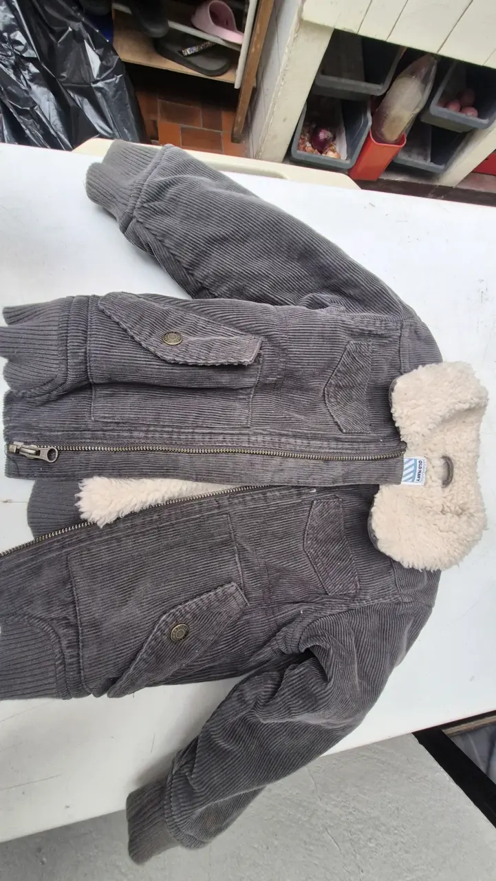 Chaqueta de pana gris con forro de lana Old Navy