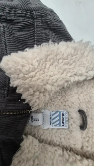 Chaqueta de pana gris con forro de lana Old Navy - miniatura 3