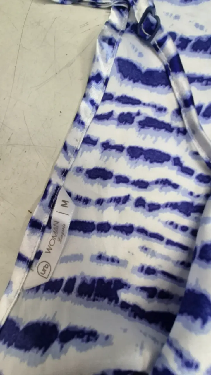 Pijama de verano azul y blanco para mujer - 2