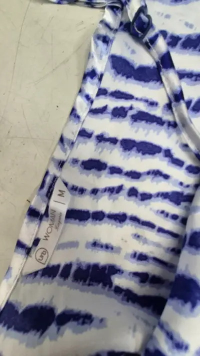 Pijama de verano azul y blanco para mujer - miniatura 2