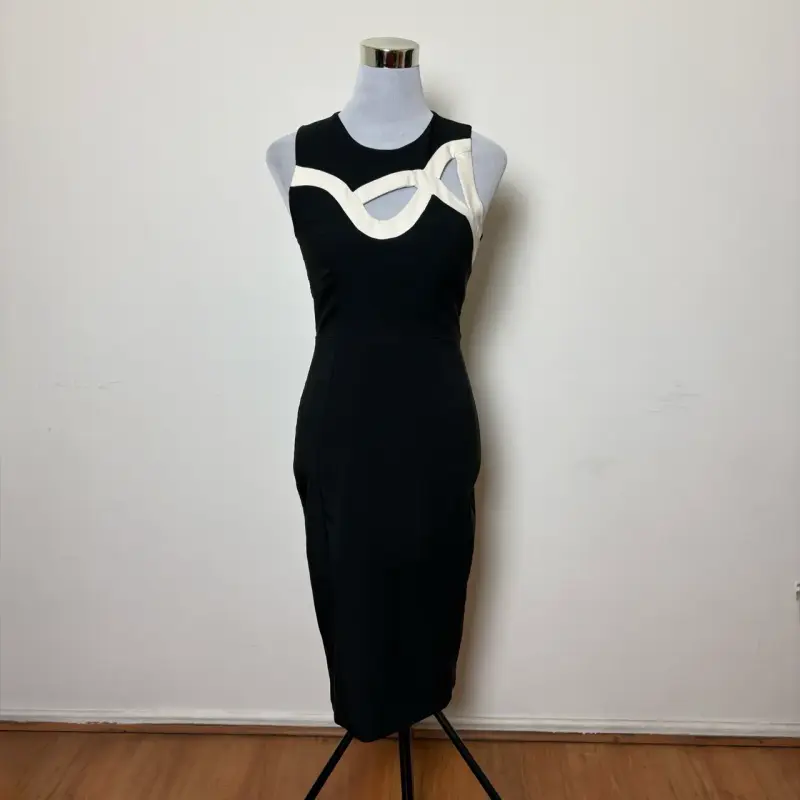 Vestido River Island negro y blanco talla S - 2