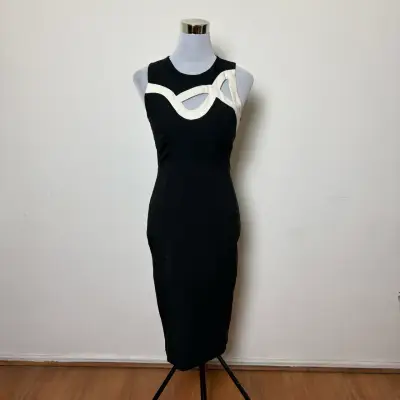 Vestido River Island negro y blanco talla S - miniatura 2