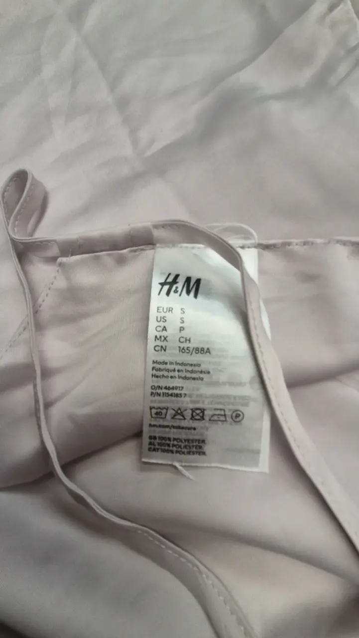 Pijama dos piezas de satén rosa H&M - 3