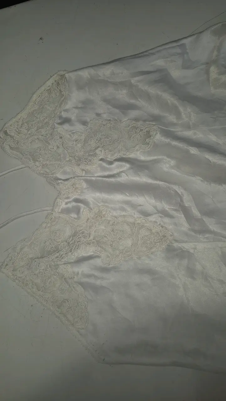 Pijama larga blanco con encaje - 3