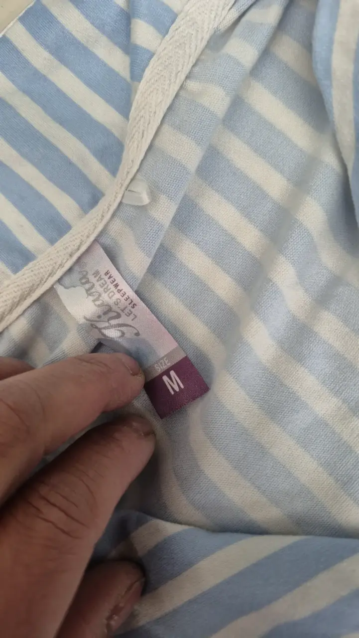 Pijama de rayas azul y blanco para mujer - 4