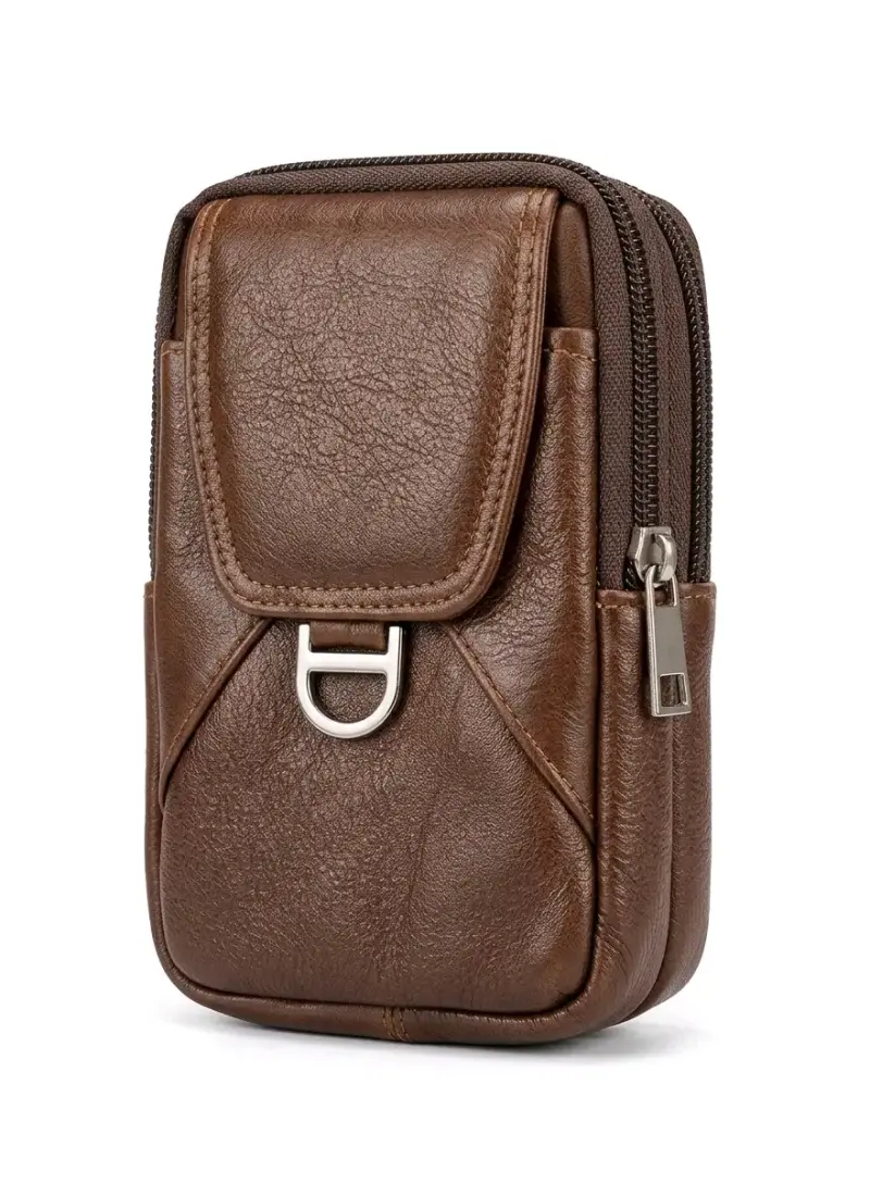 Bolso bandolera de cuero marrón Unisex - 1