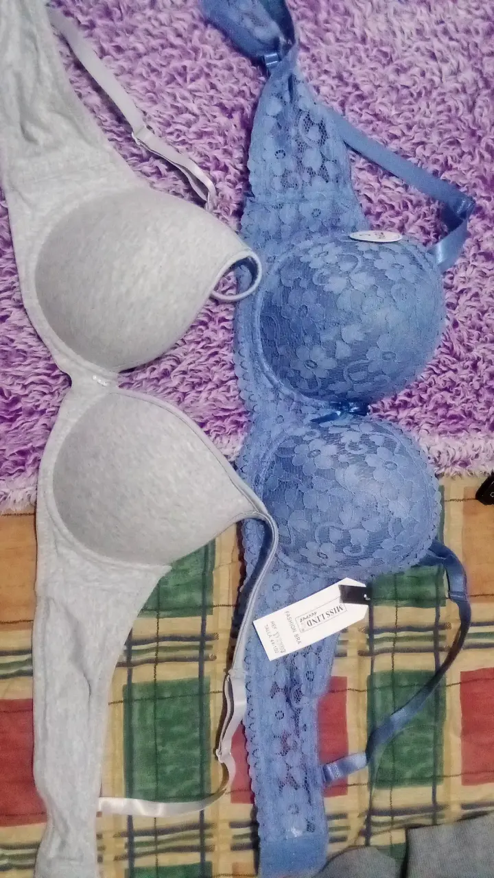Set de sostenes gris y azul Missland