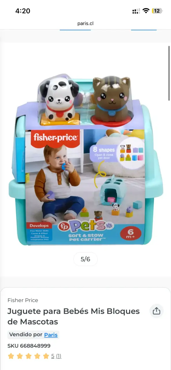 Juguete Fisher-Price Bloques de Mascotas Bebés - 2