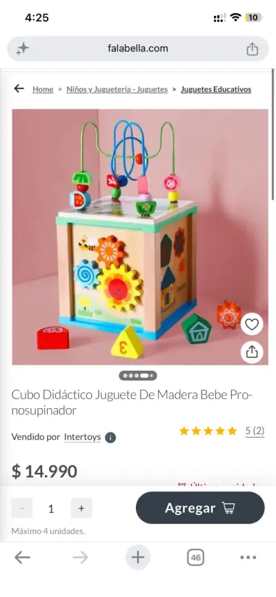 Cubo didáctico de madera para bebé - miniatura 4
