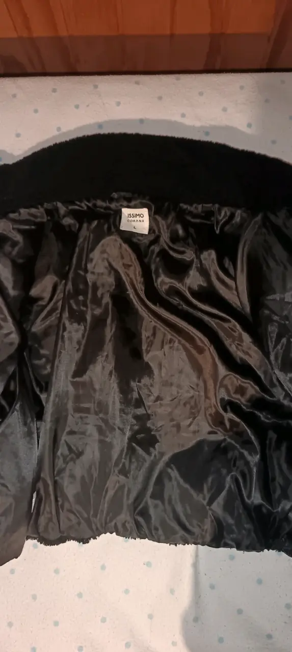 Chaqueta negra de lana con cierre - 3