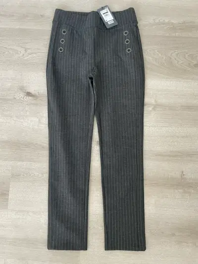 Pantalón de vestir a rayas gris S. Cocci para mujer - miniatura 1
