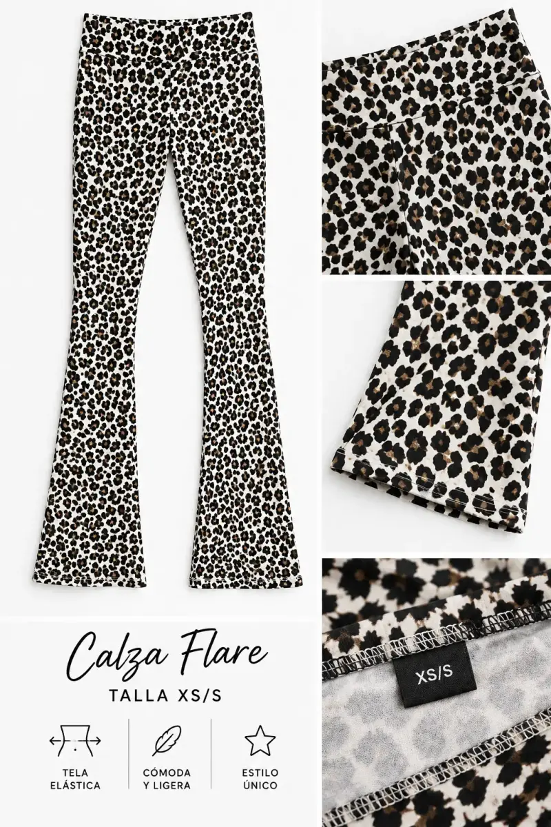 Calza flare estampado animal print talla XS/S