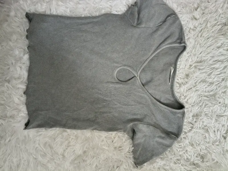 Polera beige de textura única para mujer - 6