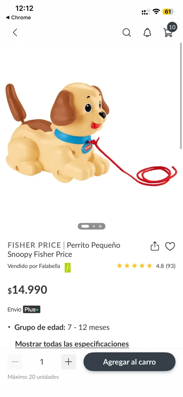 Juguete perro de arrastre Fisher Price - 3
