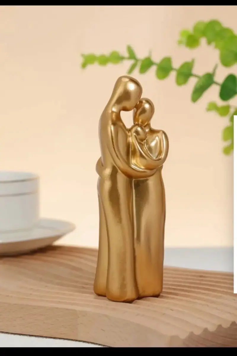 Escultura Decorativa de Familia en dorado - 2