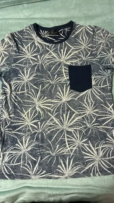 Polera estampada azul Zara Man - miniatura 1