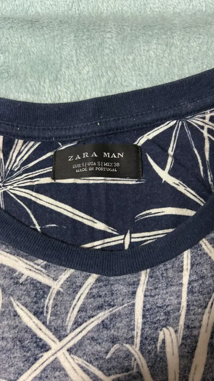 Polera estampada azul Zara Man - 3