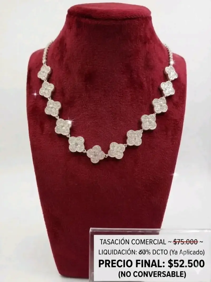 Collar de plata con diseño floral elegante