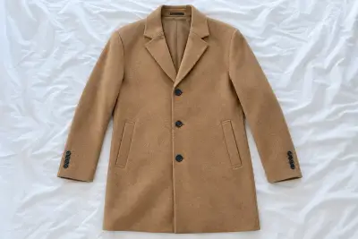 Abrigo de lana camel Perry Ellis Slim Fit - miniatura 1
