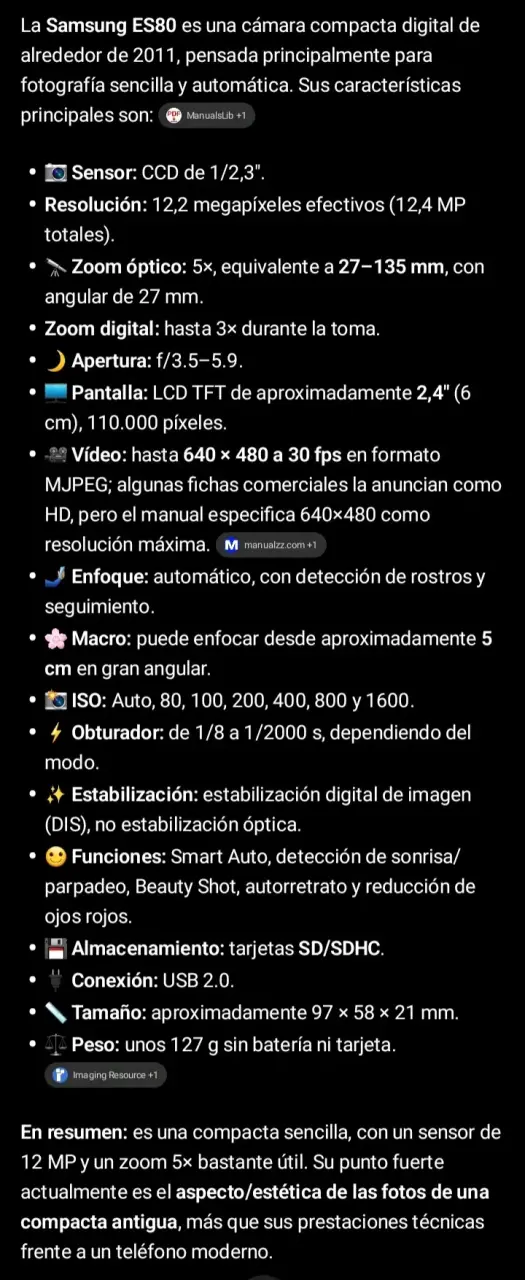Cámara Digital Samsung ES80 12.2MP (usada) - 4