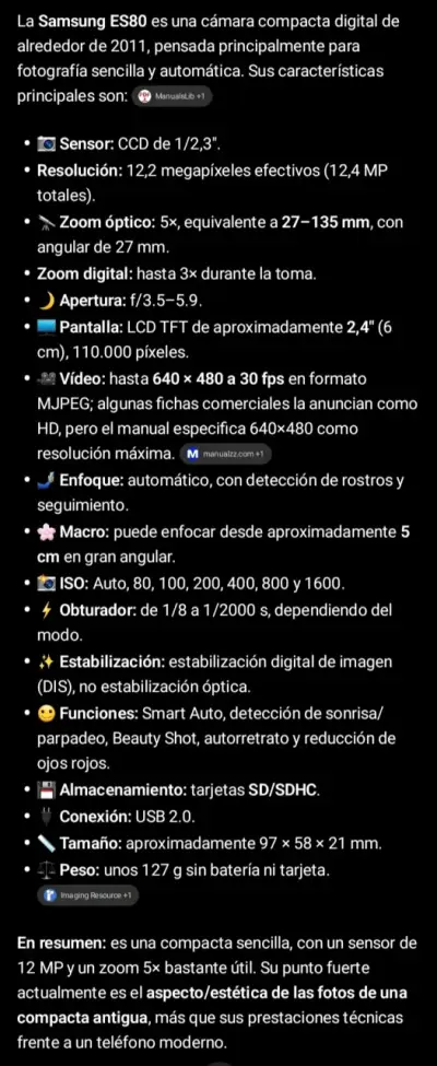 Cámara Digital Samsung ES80 12.2MP (usada) - miniatura 4