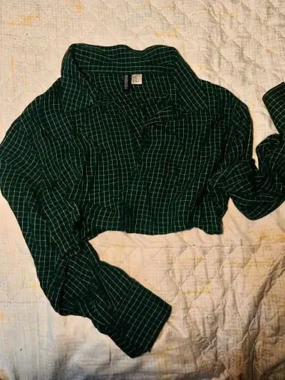 Camisa verde a cuadros para mujer - miniatura 1