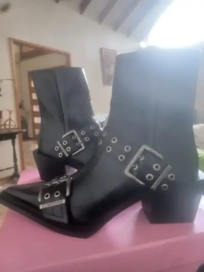 Botines de cuero  CMORAN con hebillas metálicas - miniatura 5