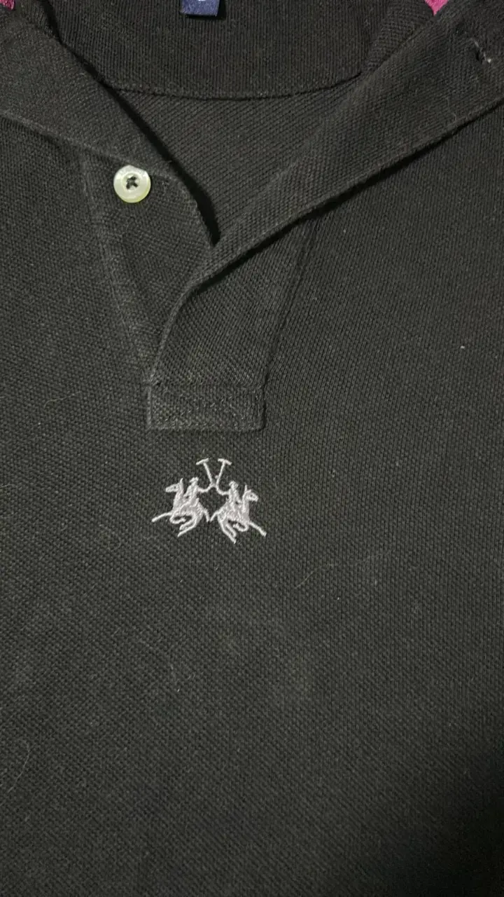 Polera Polo Negra La Martina Slim Fit