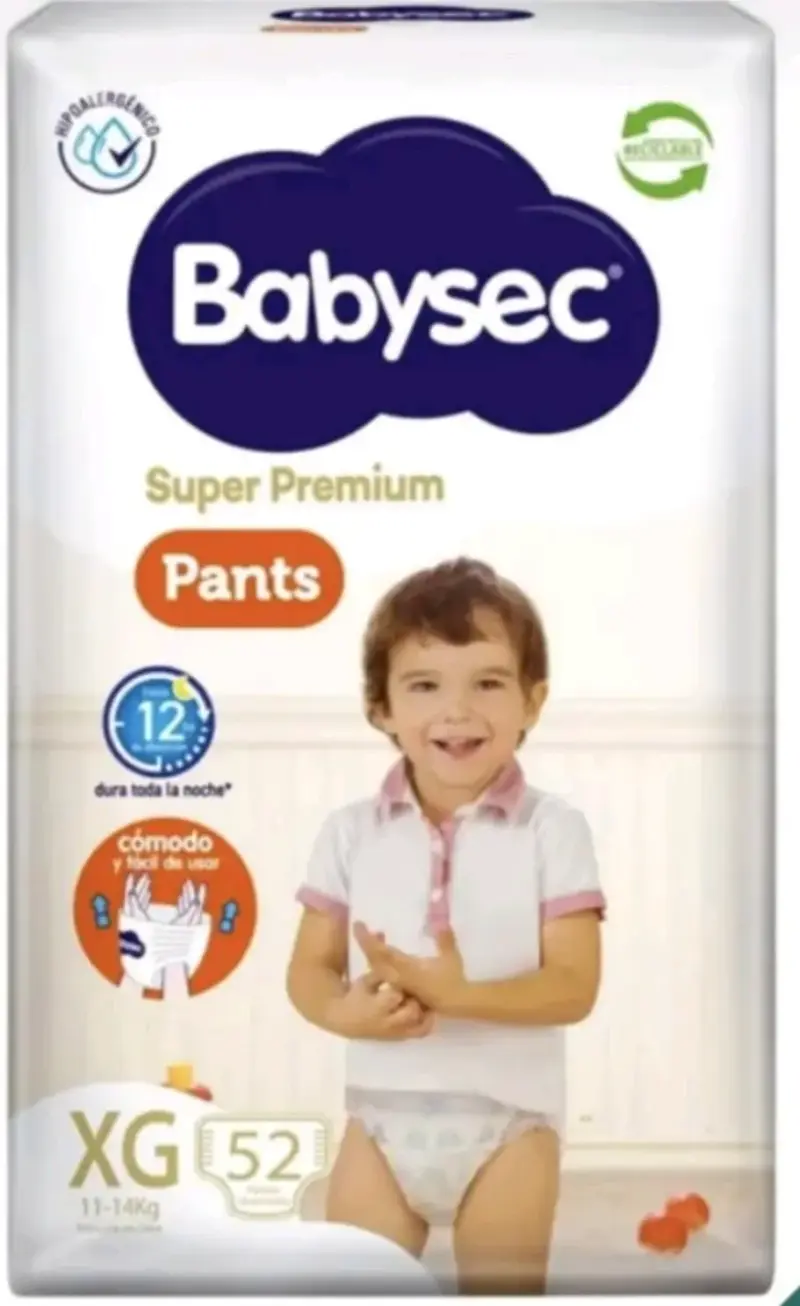 Pañales Babysec Pants XG 52 unidades