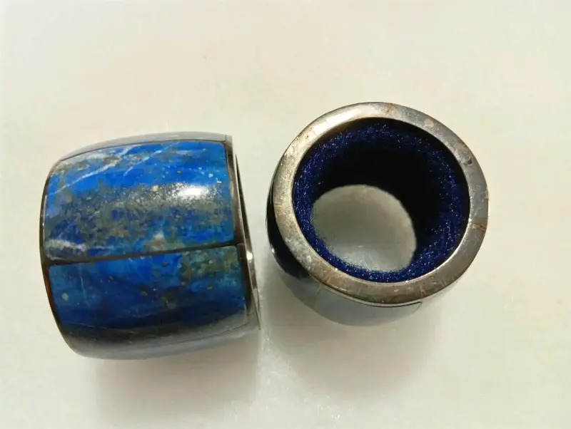 Anillos de acero inoxidable con lapislázuli - 2