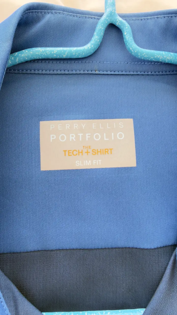 Camisa azul Perry Ellis de manga larga - 2