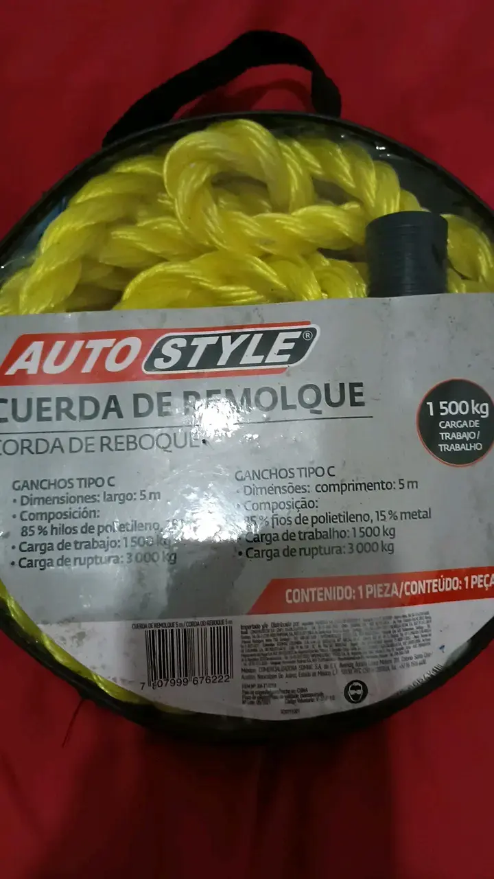 Cuerda de remolque amarilla Auto Style 5m - 2
