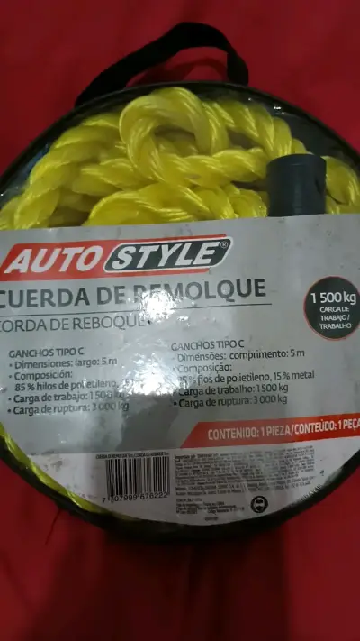Cuerda de remolque amarilla Auto Style 5m - miniatura 2