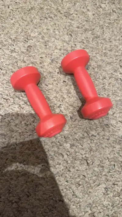 Mancuernas de 1 lb color rosa para entrenamiento - miniatura 1