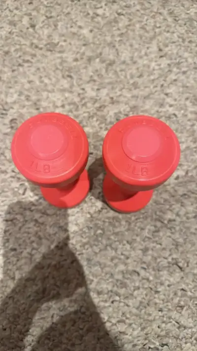 Mancuernas de 1 lb color rosa para entrenamiento - miniatura 2