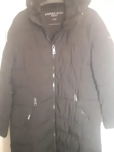 Parka negro Andrew Marc con capucha - miniatura 1
