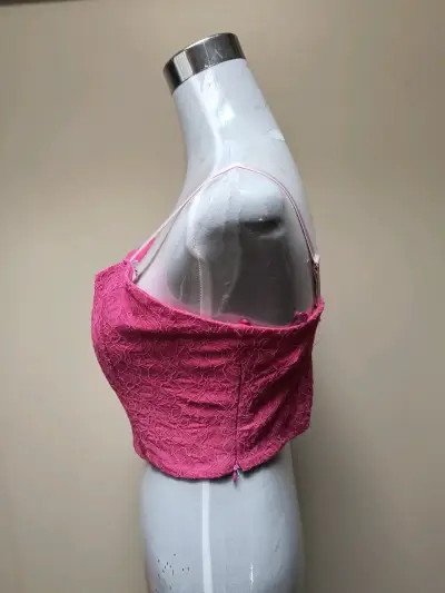 Top de encaje rosa para mujer - miniatura 2