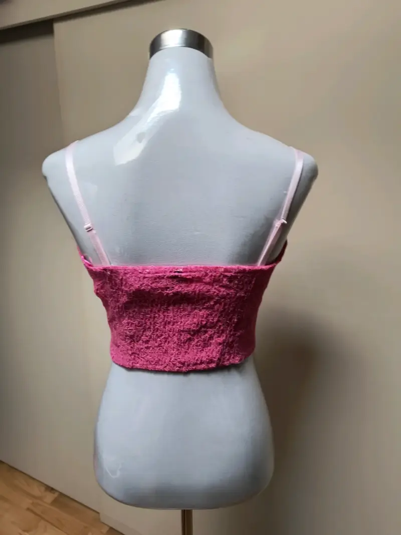 Top de encaje rosa para mujer - 3