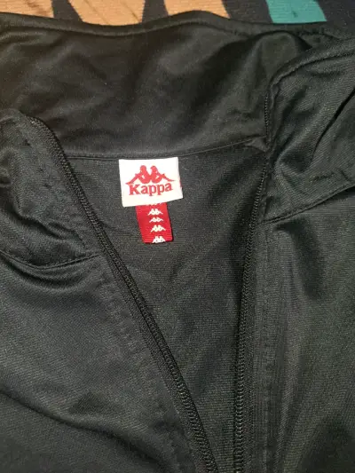 Chaqueta deportiva Kappa negra con franjas - miniatura 2