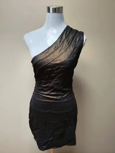 Vestido color bronce de un solo hombro Express - miniatura 1
