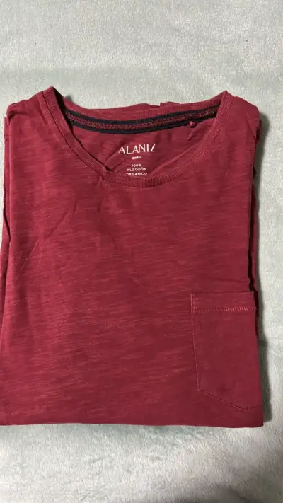 Polera roja de algodón orgánico Alaniz - miniatura 3