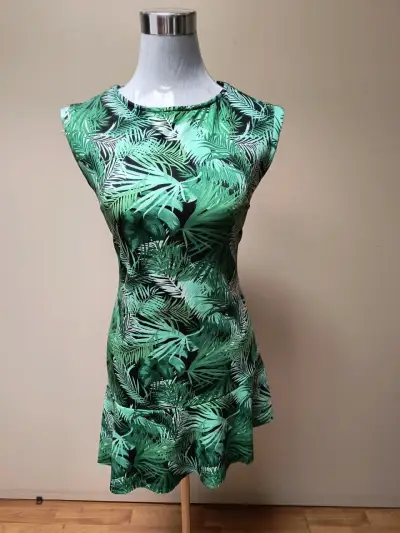 Vestido estampado tropical verde Alaniz - miniatura 1