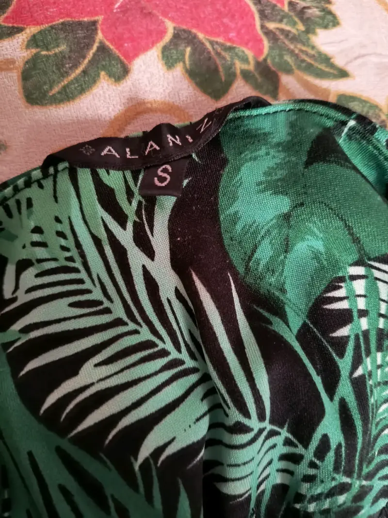 Vestido estampado tropical verde Alaniz - 4