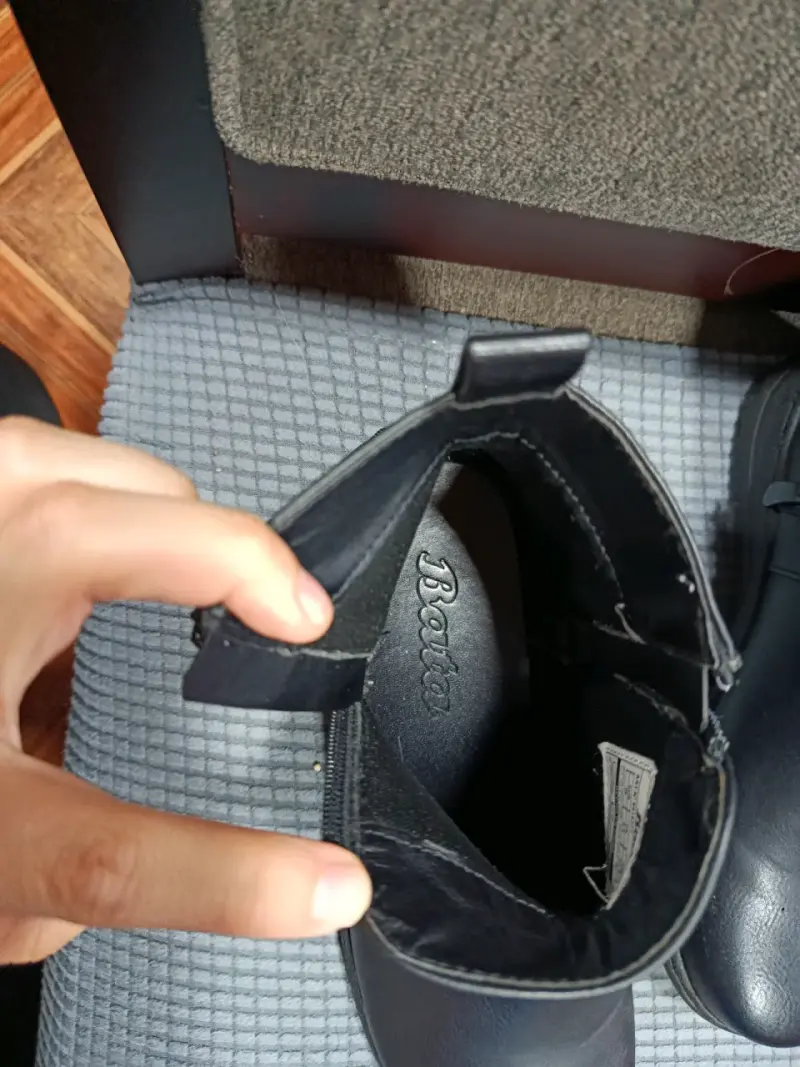 Botines de cuero negro con cierre lateral talla 38 - 3